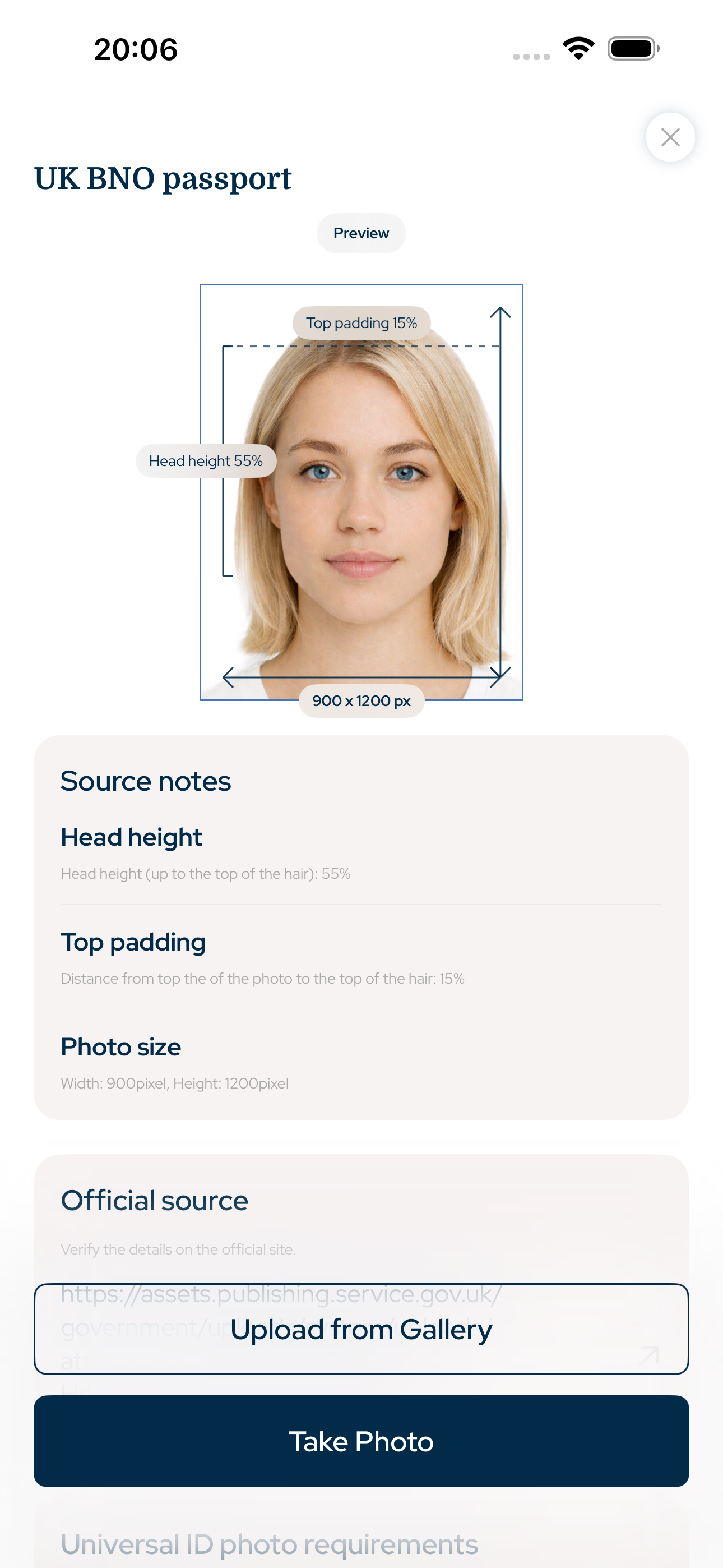 Passport Photo App for iPhone iPhone screenshot